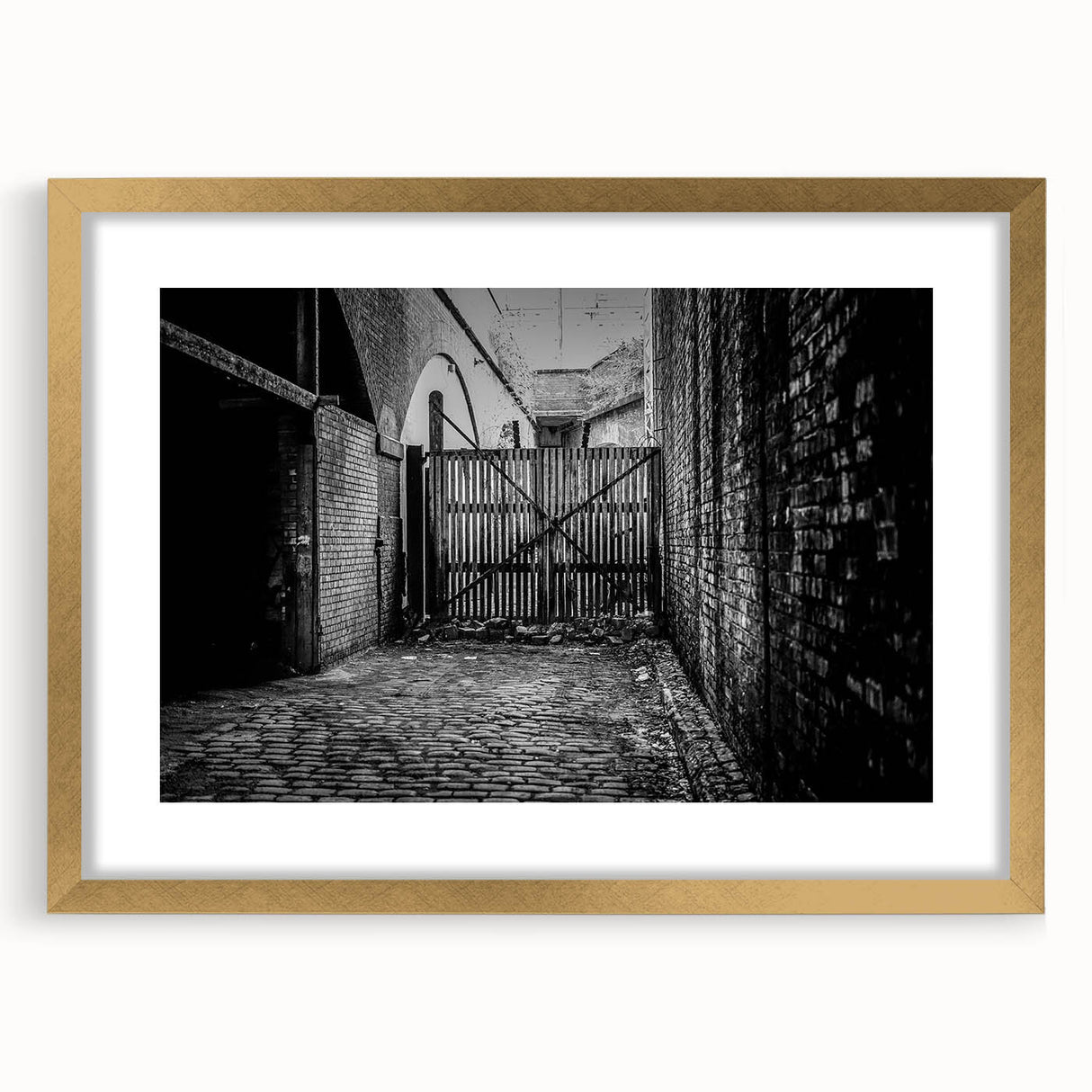 Extra large abstract art print with textured design in neutral tones, framed in gold, ideal for living room decor.