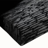 Large art of a black and white landscape painting on stretched canvas, suitable for bedroom decor.