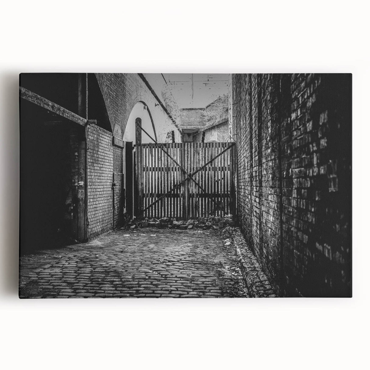 Large black and white abstract canvas print, ideal for kitchen wall art.