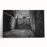 Large black and white abstract print on stretched canvas, ideal for kitchen wall art or bedroom ambiance.