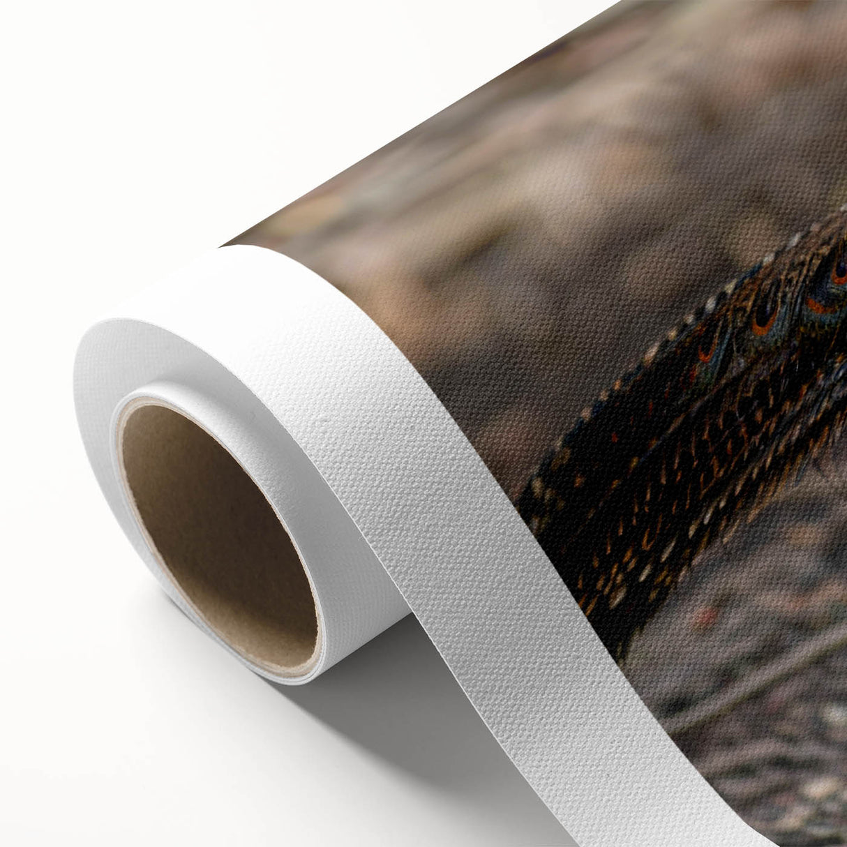 Rolled canvas print showcasing vibrant African tribal wall art, featuring intricate patterns and rich colors, securely packaged in a protective cardboard tube.