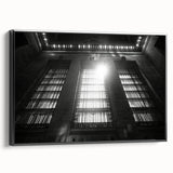 Black and white landscape art painting on framed canvas, featuring a serene tree scene, suitable for bedroom wall decor.