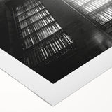 Art deco poster featuring geometric shapes in gold and black on a rolled canvas, suitable for dining room or bathroom decor.