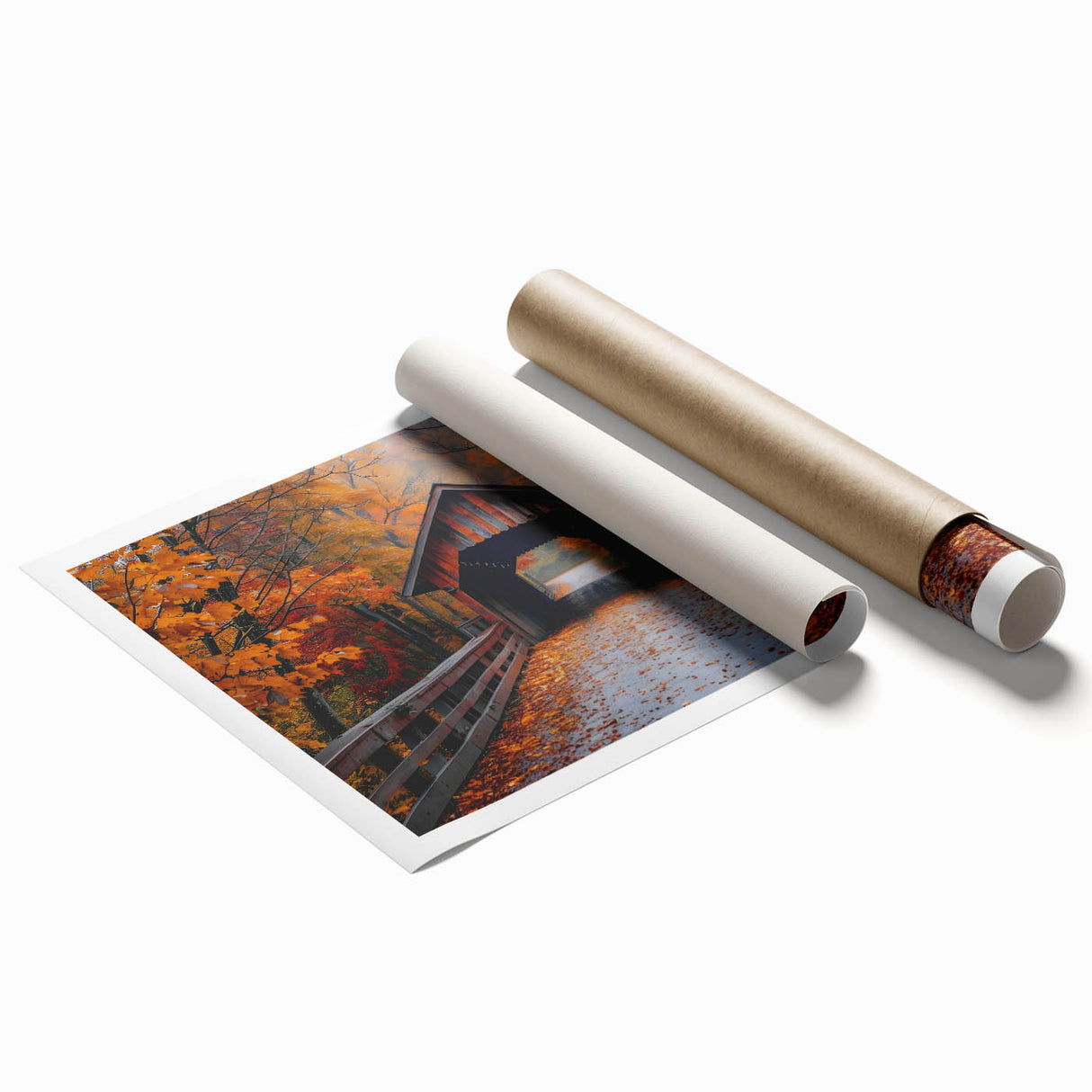 Extra large rolled canvas featuring a floral art design in muted pastel shades.