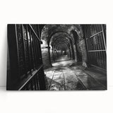 Large black and white abstract design on stretched canvas, ideal for kitchen wall art or bedroom ambiance.