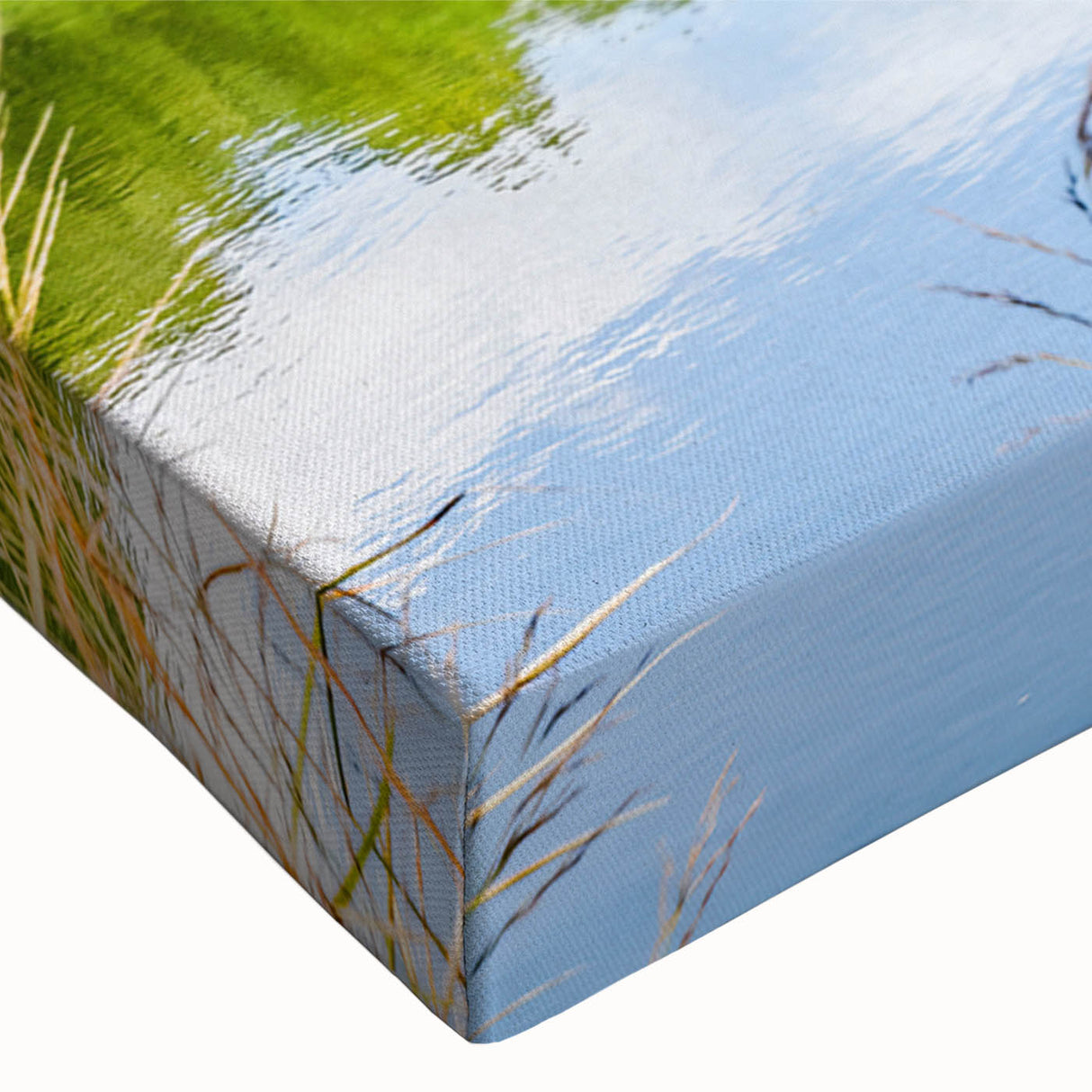 Large art of a black and white landscape painting on stretched canvas, ideal for bedroom wall decor.