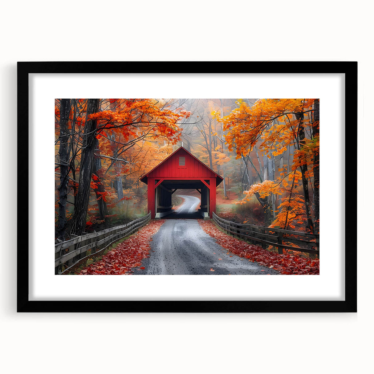 Extra large abstract art print featuring vibrant, textured swirls of multiple colors on a black framed canvas.