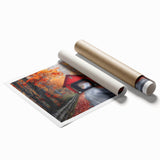 Extra large rolled print of colorful floral art on a white background.