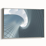 Framed vintage poster art on canvas, featuring a colorful abstract design in a large format, ideal for living room decor.