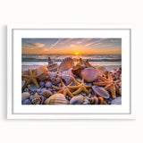 Abstract art print featuring swirling blue and gray patterns on a white framed canvas.