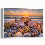 Vintage poster art featuring colorful abstract design on a large framed canvas, ideal for living room decor.