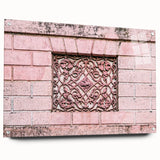 Large abstract wall art on acrylic glass featuring swirling blue and gray tones.