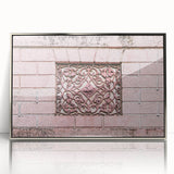 Mid-century modernist art deco poster featuring geometric shapes in silver, acrylic framed, ideal for nursery wall decor.