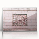 Art deco poster featuring geometric shapes in pastel shades, framed acrylic, ideal for modern nursery wall decor.