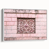 Framed vintage poster art featuring a colorful abstract design on a large canvas, ideal for living room decor.