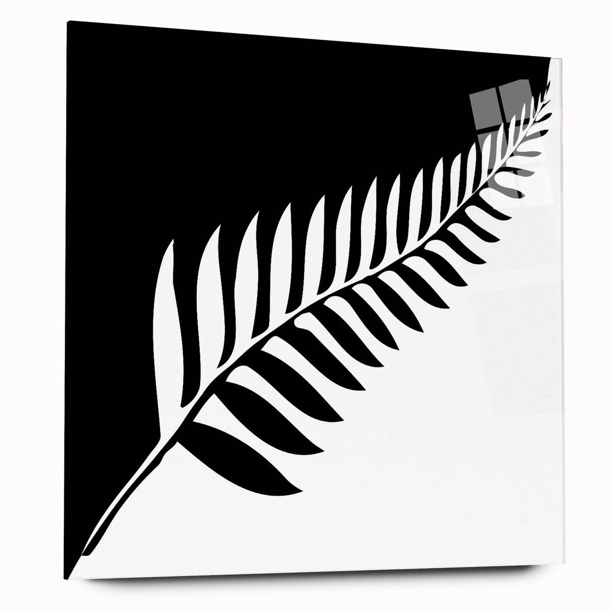 Acrylic glass side view displaying a sleek, modern design with smooth edges and a crystal-clear finish, ideal for showcasing artwork or photographs in contemporary settings.