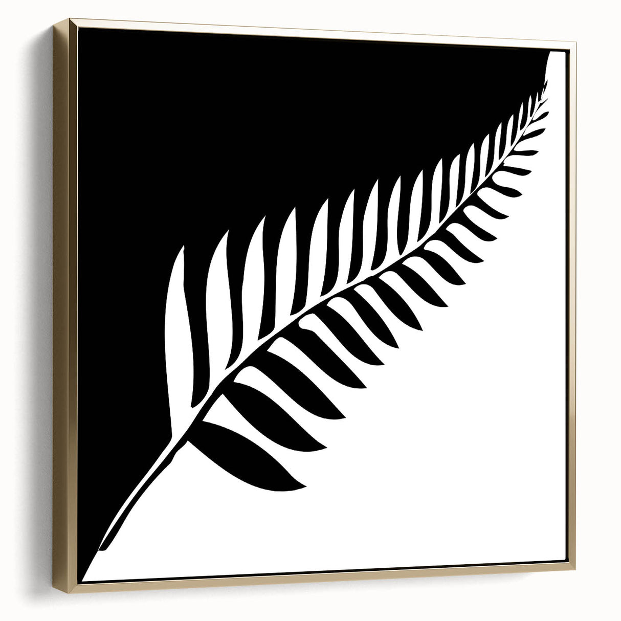 Framed canvas artwork showcasing a stunning silver and gold abstract design, perfect for modern decor, elegantly displayed against a neutral background.