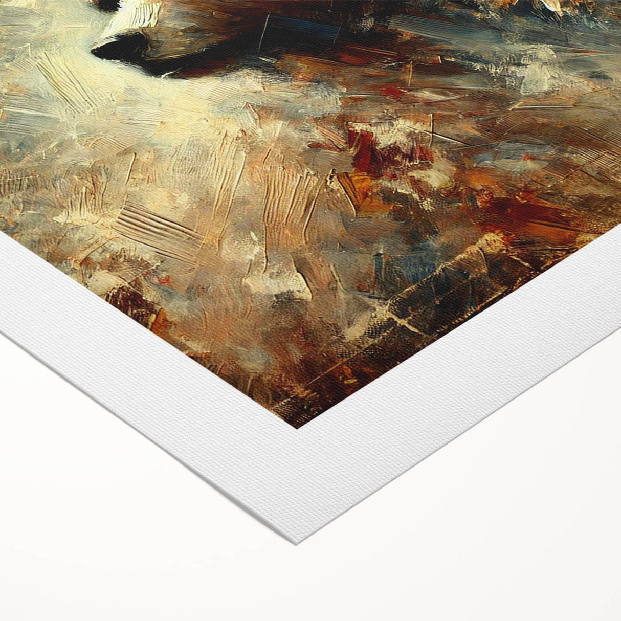 Abstract oil painting of a bear with vibrant colors and expressive brushstrokes, showcasing wildlife artistry on rolled canvas, perfect for modern home decor.