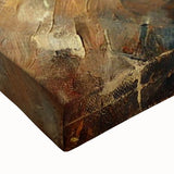 Abstract oil painting of a bear showcasing expressive brush strokes and vibrant colors on stretched canvas, perfect for modern home decor and wildlife art enthusiasts.