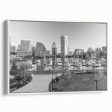 Timeless Baltimore Skyline Art - Black and White Cityscape Decor