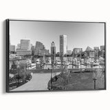 Timeless Baltimore Skyline Art - Black and White Cityscape Decor