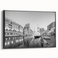 Historic Baltimore Harbor Art - Black and White Cityscape Decor