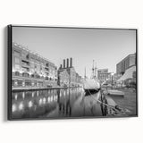 Historic Baltimore Harbor Art - Black and White Cityscape Decor
