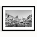 Historic Baltimore Harbor Art - Black and White Cityscape Decor
