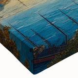 Large art featuring a black and white cityscape, printed on canvas, suitable for bedroom wall decor.