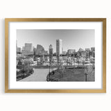 Timeless Baltimore Skyline Art - Black and White Cityscape Decor