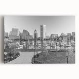 Timeless Baltimore Skyline Art - Black and White Cityscape Decor