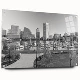 Timeless Baltimore Skyline Art - Black and White Cityscape Decor