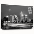 Large abstract wall art featuring swirling blue and gray tones on canvas, suitable for bedroom or dining room decor.