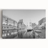 Historic Baltimore Harbor Art - Black and White Cityscape Decor