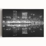 Large black and white acrylic print of a bustling cityscape, ideal for kitchen wall art.