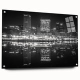 Large abstract wall art featuring swirling blue and gray tones on canvas, suitable for bedroom or dining room decor.