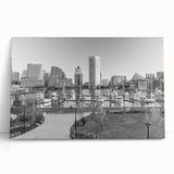 Timeless Baltimore Skyline Art - Black and White Cityscape Decor