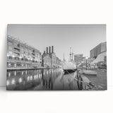 Historic Baltimore Harbor Art - Black and White Cityscape Decor