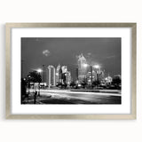 Textured abstract art print featuring swirling gray and blue tones on canvas, suitable for bedroom art.