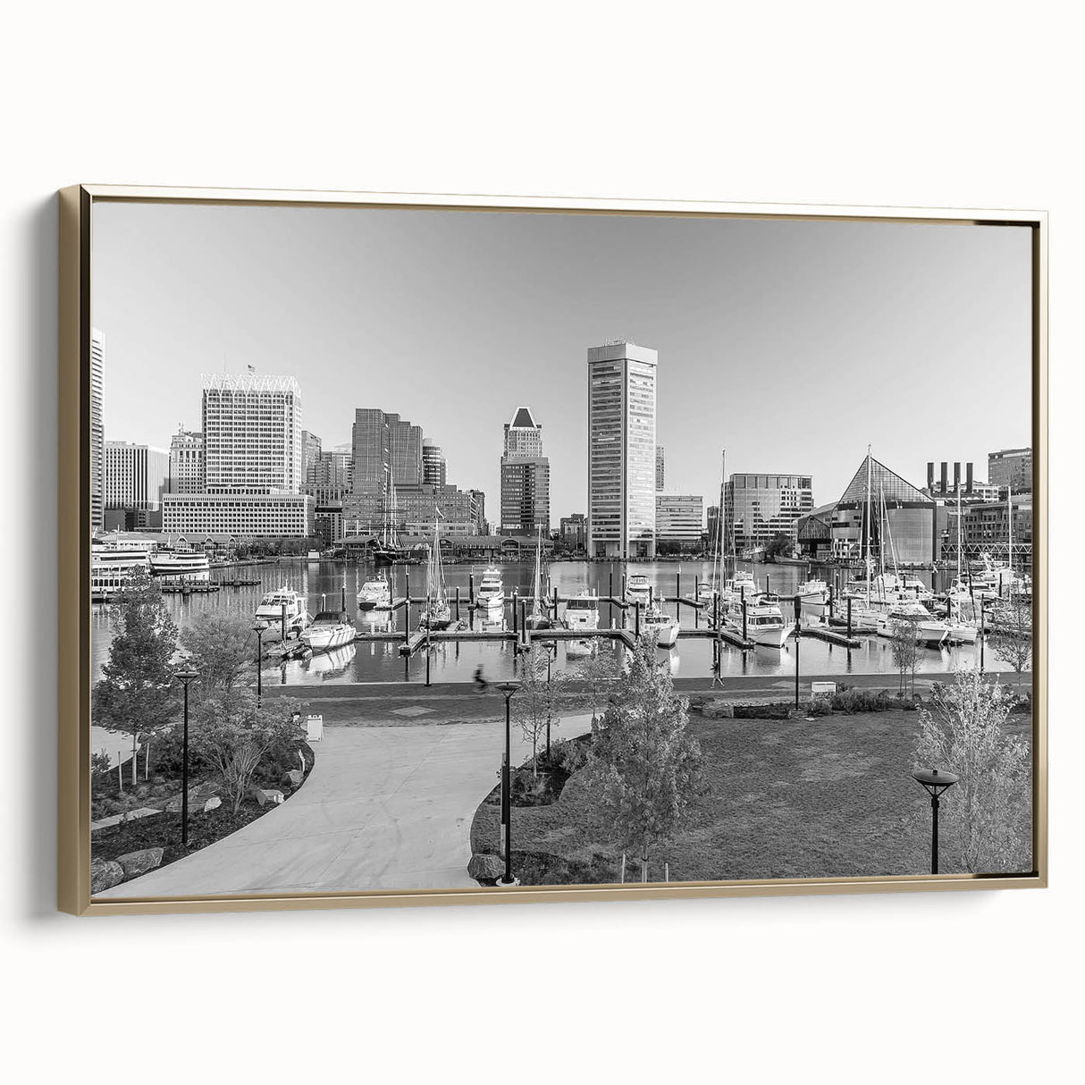 Timeless Baltimore Skyline Art - Black and White Cityscape Decor