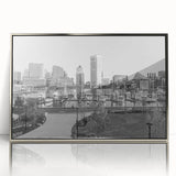 Timeless Baltimore Skyline Art - Black and White Cityscape Decor