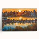Sunset Baltimore Skyline Art - Warm and Vibrant Cityscape Decor