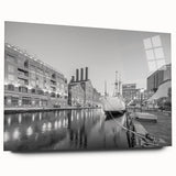 Historic Baltimore Harbor Art - Black and White Cityscape Decor