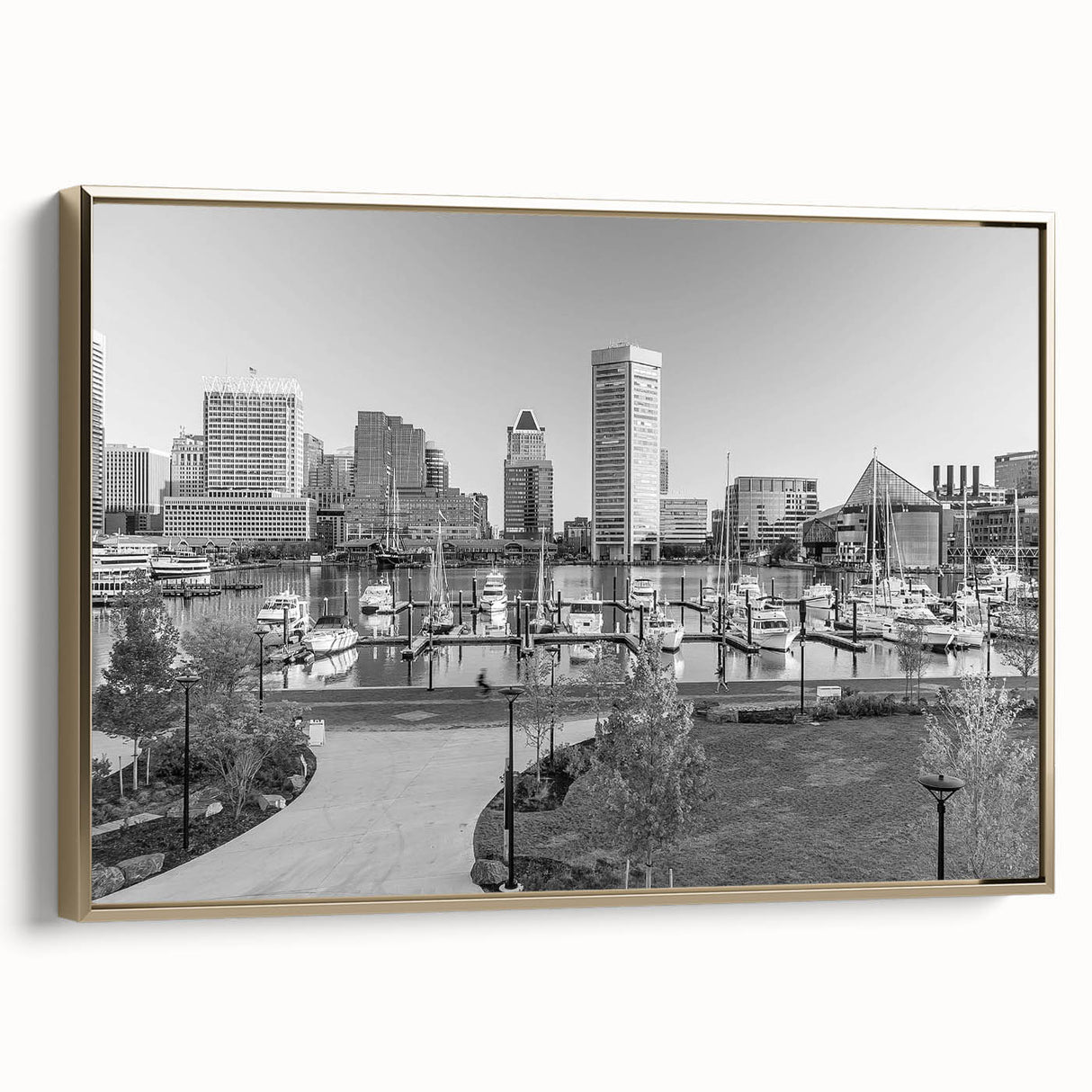 Vintage poster art of a cityscape in black and white on canvas, ideal for bedroom wall art.