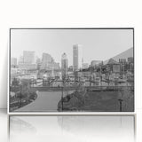 Timeless Baltimore Skyline Art - Black and White Cityscape Decor