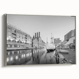 Historic Baltimore Harbor Art - Black and White Cityscape Decor