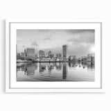 Abstract art print featuring swirling blue and gray tones on canvas, suitable for modern dining room decor.