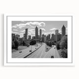 Abstract art print featuring swirling blue and gray tones on canvas, suitable for dining room or bedroom decor.