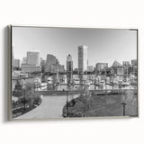 Timeless Baltimore Skyline Art - Black and White Cityscape Decor