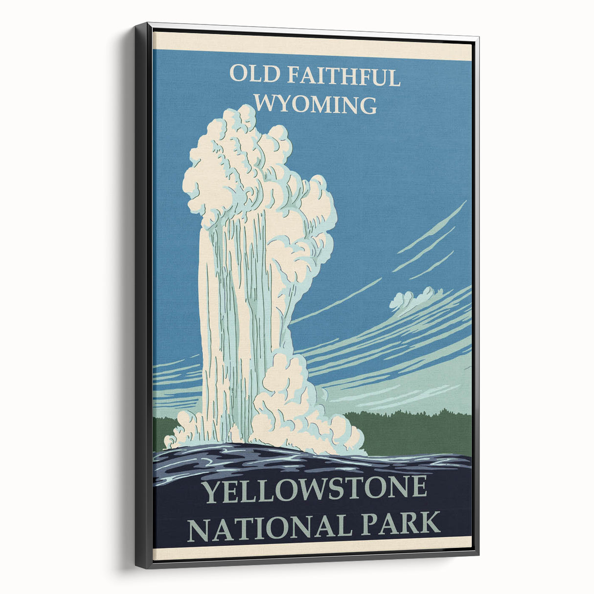 Vintage Yellowstone Old Faithful Poster - Retro National Park Art